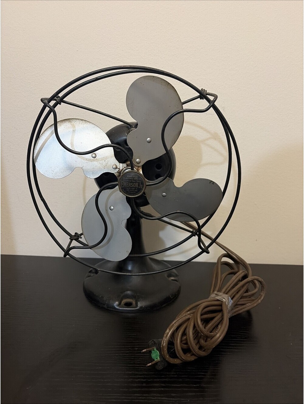 Antique Emerson Jr 10 Inch Oscillating Electric Fan "Working"